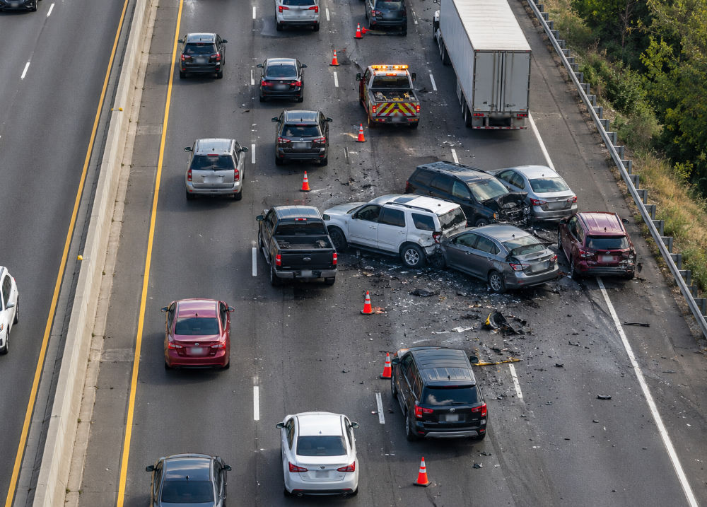 Multi-vehicle accident.